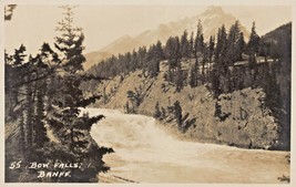 Banff Alberta Canada~Bow Falls~Byron Harmon #44 Real Photo Postcard - £3.54 GBP