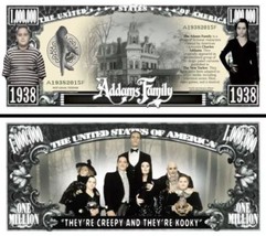 ✅ Pack of 50 Addams Family 1 Million Dollar Bill Collectible Novelty Ban... - $18.50