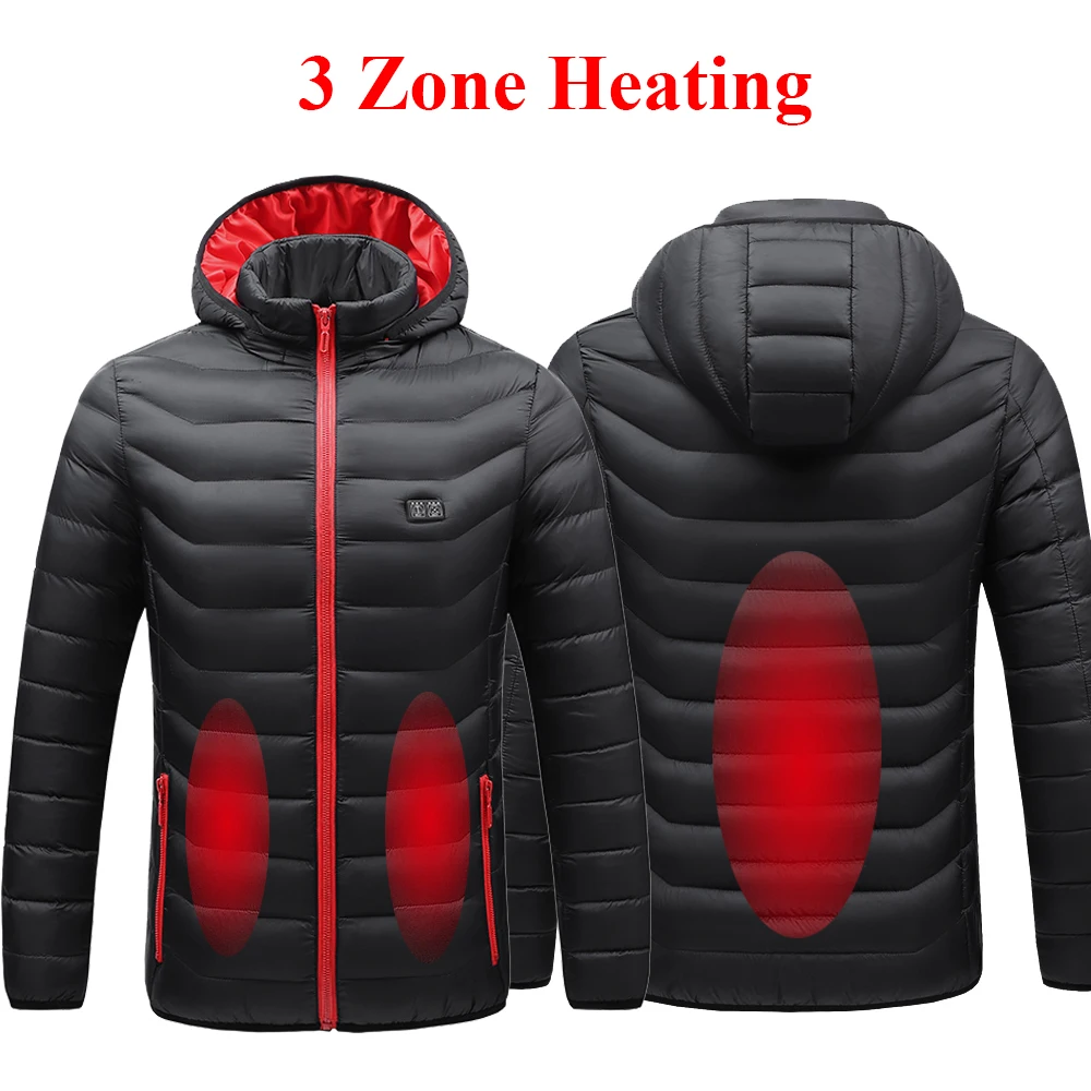 New Women Winter Warm USB Heating Jackets Smart Thermostat Pure Color Hooded Hea - £329.90 GBP