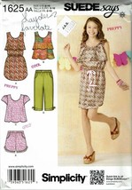 Simplicity Sewing Pattern 1625 Dress Top Pants Shorts Girls Size 8-16 - $9.74