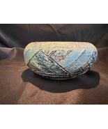 Vintage Studio Pottery Bowl Distressed Paint Abstract Carved Design - $25.44 CAD