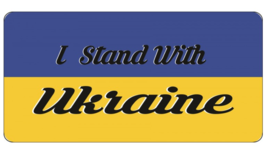 I Stand With Ukraine Flag Usa Made Metal License Plate - £23.94 GBP