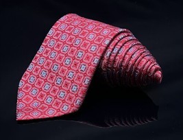 Mens Jos A Bank Signature Tie 100% Silk Made In Italy Red Blue - £44.11 GBP