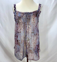 New Patterson Kincaid Animal Print Light Chiffon Sleeveless Top Tank Long Tunic - £11.14 GBP