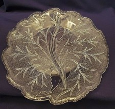 DIVIDED GLASS TRAY WITH BARE TREE DESIGN - £14.75 GBP