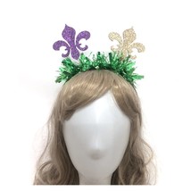  Gras Headband Purple Yellow Green Headwear Carnival Parade Supplies Party  - £13.66 GBP