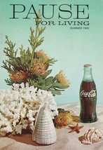 Pause for Living Summer 1969 Vintage Coca Cola Booklet Beach Picnic Table Decor - £5.53 GBP