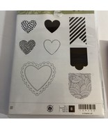 **RETIRED** Stampin Up Hearts A Flutter Clear Mount Stamps (1 MISSING) - £3.68 GBP