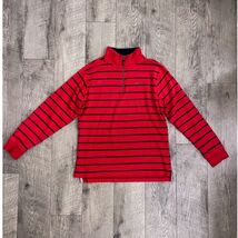 Tommy Hilfiger Kids XL 20 Red Navy Blue Striped Quarter Zip Pullover Swe... - $14.84