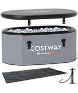 XL 129 Gal Oval Ice Bath Tub with Cover and Hand Pump for Athletes-Gray ... - €323,91 EUR