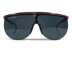 Vintage Columbia Sonnenbrille Schwarz Rot Rund Rahmen mit Blauer Linsen - £44.54 GBP