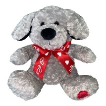 Best Made Toys Grey Gray Plush Stuffed Puppy Dog Valentines Love You Red... - £6.01 GBP