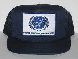 Star Trek The Next Generation UFP Flag White Patch on a Blue Baseball Cap Hat - £11.62 GBP