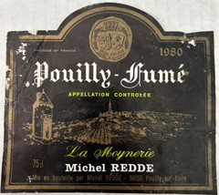 Douilly-Fumé La Moynerie Michel Reddie 1980 Vintage Wine Bottle Label - £7.87 GBP