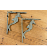 2 Cast Iron NAUTICAL SEAHORSE Brackets Garden Braces Shelf Bracket Book ... - $514.28 MXN