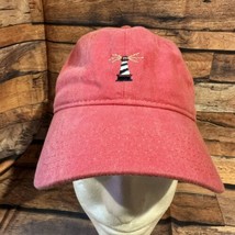 Izod Lighthouse Hat Red Adjustable Strapback Cap Beach Vacation Travel - $13.99