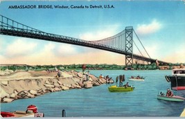 Ambassador Bridge Windsor Ontario Canada Postcard - £5.40 GBP