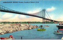 Ambassador Bridge Windsor Ontario Canada Postcard - £5.13 GBP