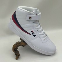 Men’s Fila Vulc 13 White | Navy | Red High Top Sneakers - £95.90 GBP