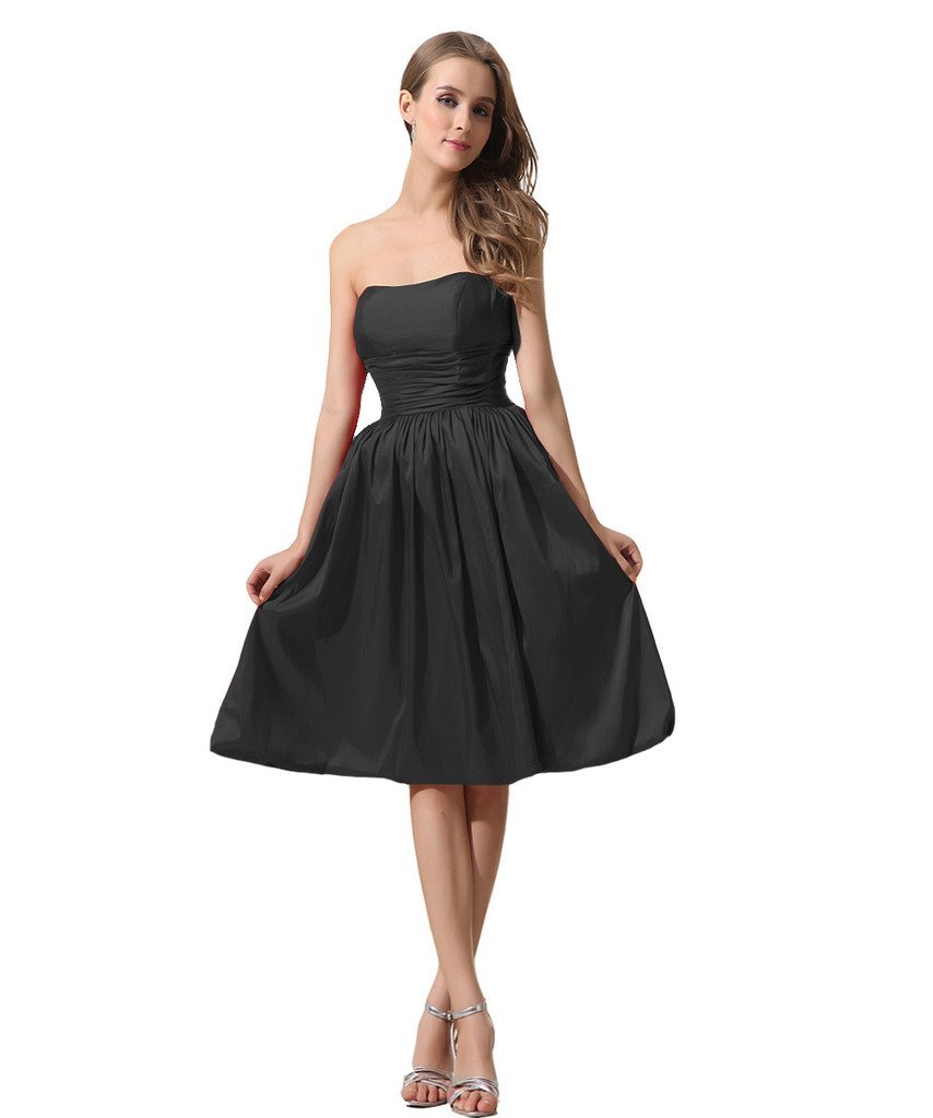Kivary Women's Strapless Short Homecoming Prom Dresses Black US 10
