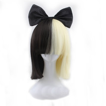 Cosplay Fashion Heat Resistant Hair None Lace Wigs Black/Pale Glod 12inches - £10.39 GBP