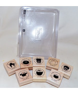 Retired 2007 Stampin Up Batty for You 8 Piece Set Wood Mounted Halloween... - £27.16 GBP