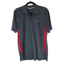Reebok Mens Polo Shirt Logo Short Sleeve Gray Red L - $12.59