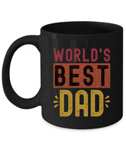 Worlds Best Dad Father&#39;s Day Coffee Mug Vintage Black Cup Retro Gift For... - £14.99 GBP+