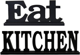 Eat Kitchen sign wood letter Decorative Freestanding Table top sign decorations - £27.72 GBP