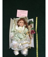 Cathay Collection Porcelain Doll Myra - 16” - Sits In Wooden Swing Summe... - $356.17 MXN