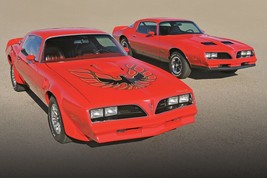 1977 Pontiac Firebird Trans Am and Formula red | 24X36 inch POSTER | sports car - £16.85 GBP