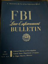 FBI Law Enforcement Bulletin August 1950 J Edgar Hoover Henry Clay Tolle... - $47.50