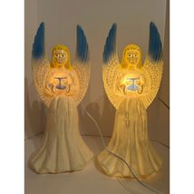 Vintage Illuminated Angel Choir Figures Light Up Holiday Blow Mold Style... - €51,96 EUR