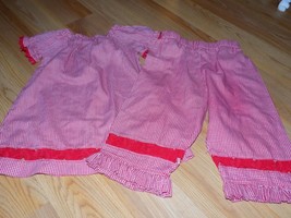 Toddler Size 2T MeMommy &amp; Me Red White Checked Print Outfit Pants &amp; Top EUC - £17.30 GBP
