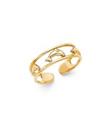 14K Yellow Gold Dolphin Toe Ring - €172,46 EUR