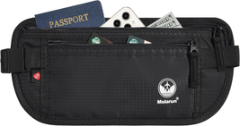 Travel Money Belt - Slim Passport Holder Secure Hidden Travel Pouch with... - £9.69 GBP