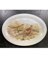 Vintage Pheasant Birds Oval Serving Platter Plate 13.5&quot; Bavaria Tirschen... - £39.11 GBP