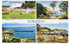 United Kingdom UK Postcard Torquay Princess Theatre Ansteys Cove Abbey Gardens - $2.05