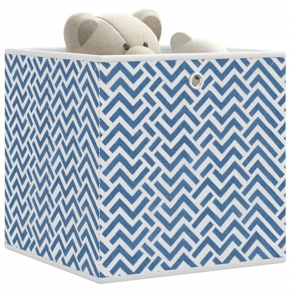 vidaXL Foldable Storage Box Set of 4 Blue with chevron pattern - $73.39