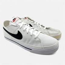Nike Court Legacy Canvas White Black Mens Size 12 Athletic Sneaker - $29.95