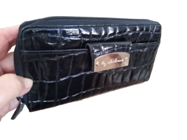 Liz Claiborne Black Faux Alligator Leather Wallet Card Holder 4&quot; x 8&quot; - £7.65 GBP