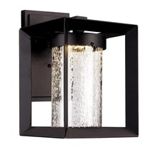 Trans Globe Lighting Taylor 11.75&quot; Black LED Wall Light Fixture w/ Seeded Glass - £43.43 GBP