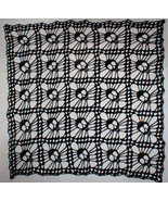 Hand Crochet Skull Afghan| Table Topper| Shawl Black - £137.64 GBP