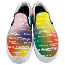 Vans Pride Rainbow Sneakers Womens Womens 9 Slip-On Skate Spell Out Unisex - £55.41 GBP