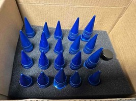 NEW 20 Pieces Blue Aodhan ah Power Racing Lug Nuts XT92 12 x 1.5 Steel Spiked - £59.33 GBP
