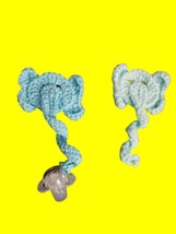 HANDMADE Elephant Pacifier Holder Crochet Acrylic Set of 2 - $8.90