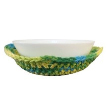 Bowl Cozy Hand Crochet Microwavable 100% Cotton Soup Plate Koozy 8&quot;x8&quot; - £8.24 GBP