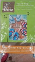 Rain or Shine Garden Flag 12.5 X 18" Sun Sand & Flip Flops Beach Porch Flag  - $8.00