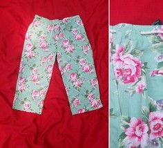 Vintage Retro Ralph Lauren Shabby chic floral romantic capri pants size 14 - $29.70