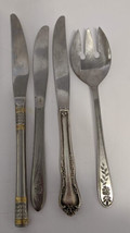 Vintage Mixed Lot of 4 Stainless Flatware Fork Spoon Spork Knife Oneida ... - $14.80